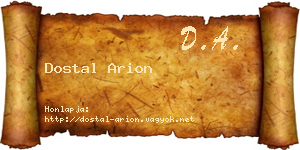 Dostal Arion névjegykártya